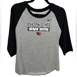 Nike Oregon State University Beavers Raglan Baseball 3/4 Sleeve T Shirt Small